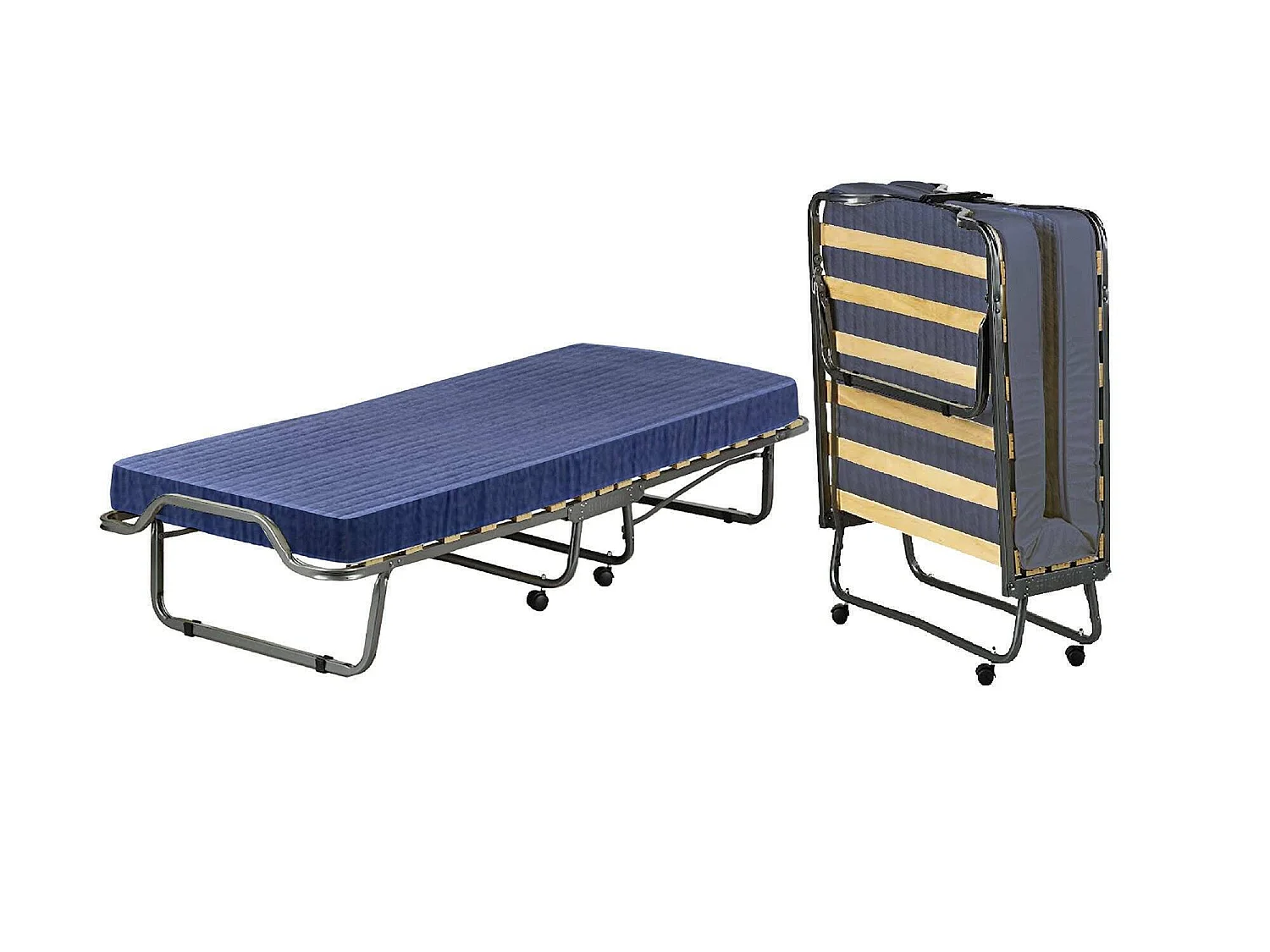 Lit pliant Dabadian, lit pliant à 15 lattes, lit bébé peu encombrant, 100% Made in Italy, 80x200h40 cm, matelas à mémoire de forme inclus