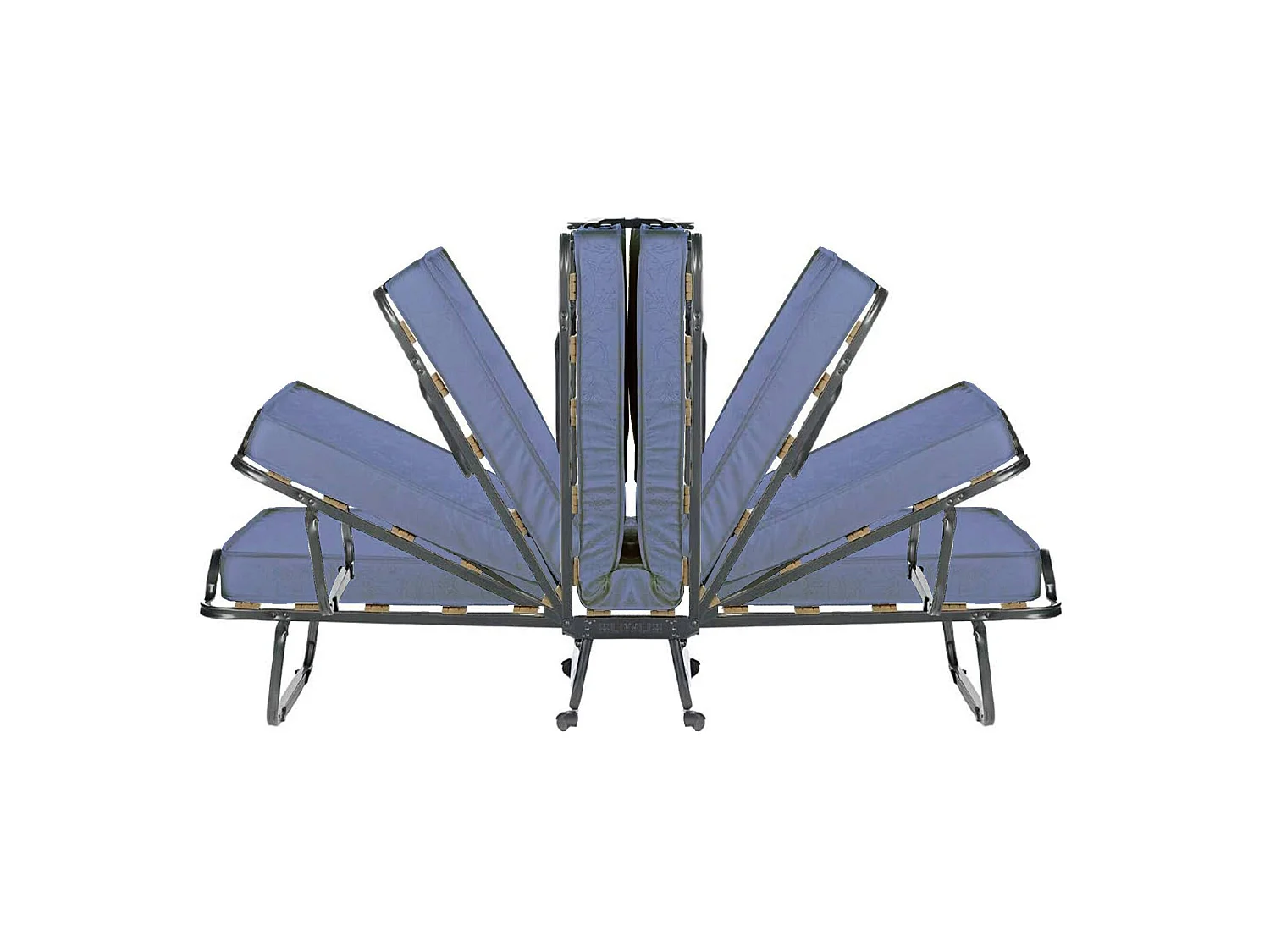 Lit pliant Dabadian, lit pliant à 15 lattes, lit bébé peu encombrant, 100% Made in Italy, 80x200h40 cm, matelas à mémoire de forme inclus
