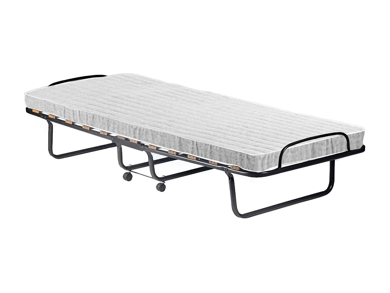 Lit pliant Dparis, Lit de camp à 12 lattes, Matelas inclus, Lit bébé peu encombrant, 100% Made in Italy, 80x190h37 cm, Housse de protection sur demande