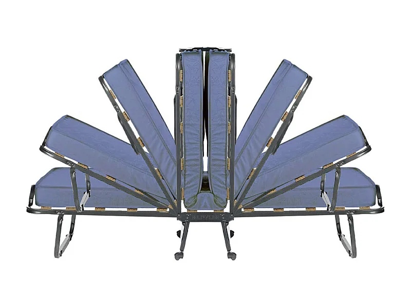 Daaronso opklapbed, Kampeerbed met 12 lattenbodem, Inclusief matras, Ruimtebesparend kinderbedje, 100% Made in Italy, 80x190h37 cm, Beschermhoes op aanvraag