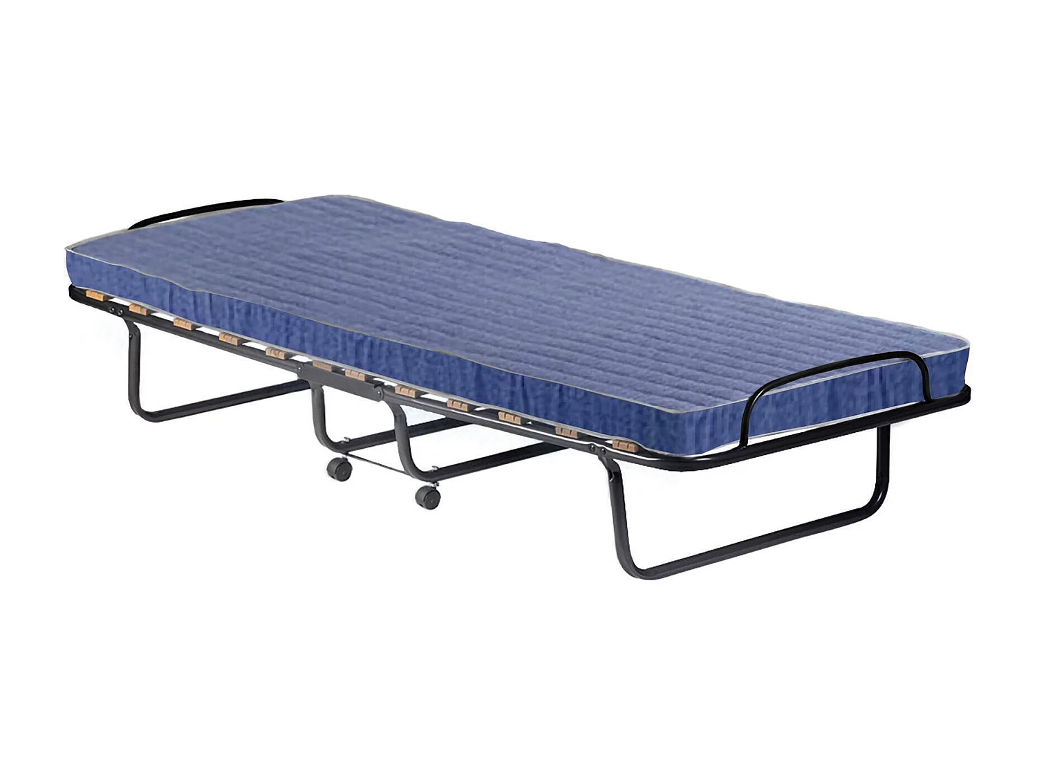 Lit pliant Piera, Lit de camp peu encombrant avec sommier à 15 lattes, housse inclus, 100% Made in Italy, 80x200h40 cm, matelas memory inclus
