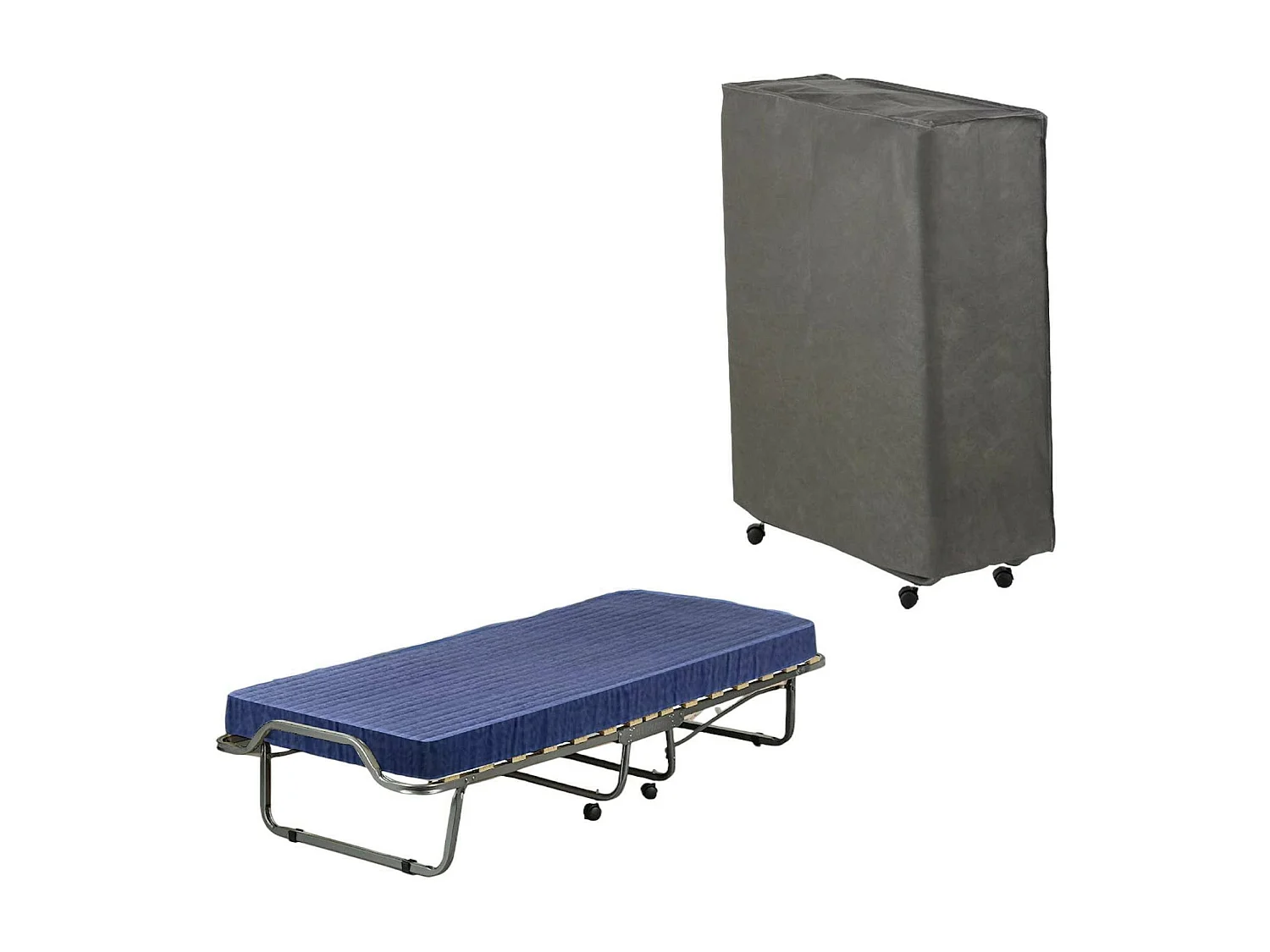 Klappbett Daaltone, Feldbett Platzsparendes mit 15 Lattenrost, inklusive Schutzhülle, 100% Made in Italy, 80x200x40 cm, inklusive memory Matratze