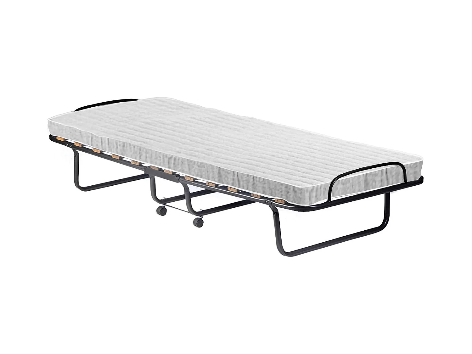 Dparis opklapbed, Kampeerbed met 12 latten, Matras inbegrepen, Ruimtebesparend kinderbedje, 100% Made in Italy, 80x190h37 cm, Inclusief beschermhoes