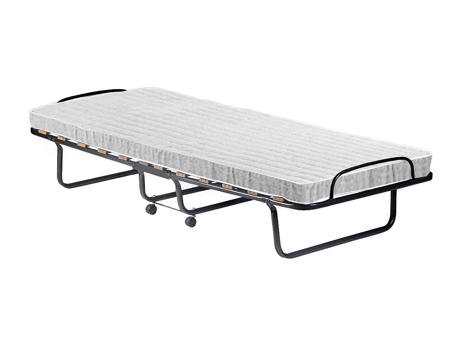 Lit pliant Dparis, Lit de camp à 12 lattes, Matelas inclus, Lit bébé peu encombrant, 100% Made in Italy, 80x190h37 cm, Housse de protection incluse