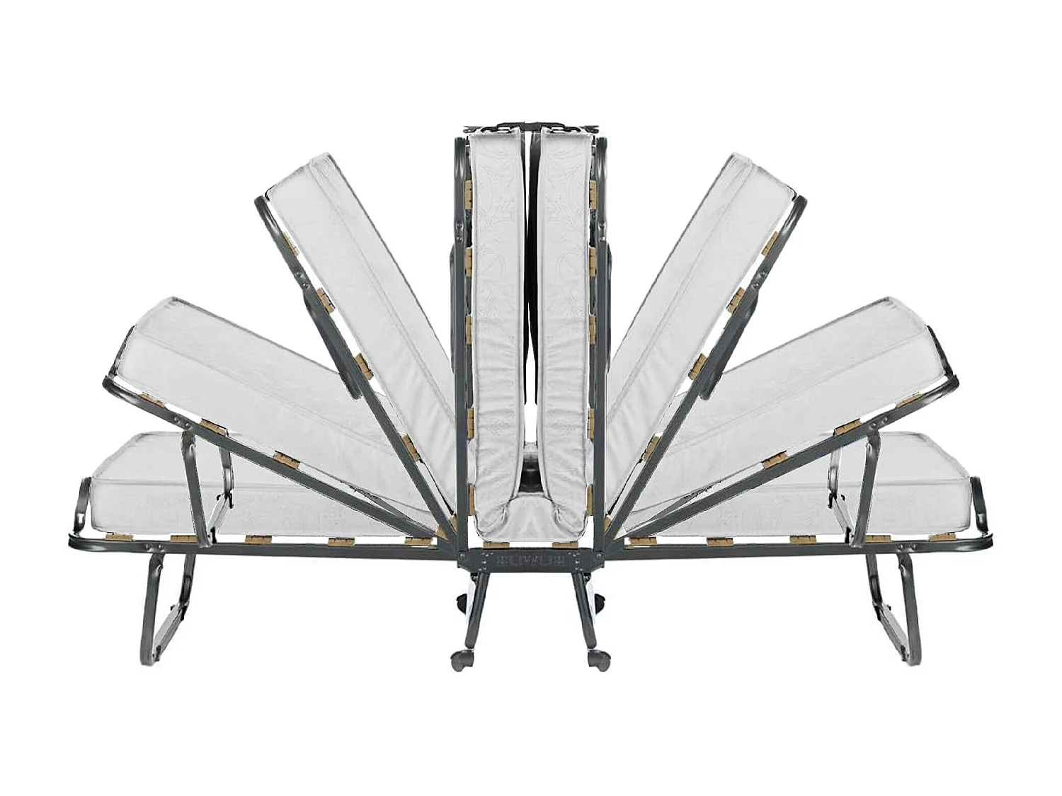 Lit pliant Dparis, Lit de camp à 12 lattes, Matelas inclus, Lit bébé peu encombrant, 100% Made in Italy, 80x190h37 cm, Housse de protection incluse