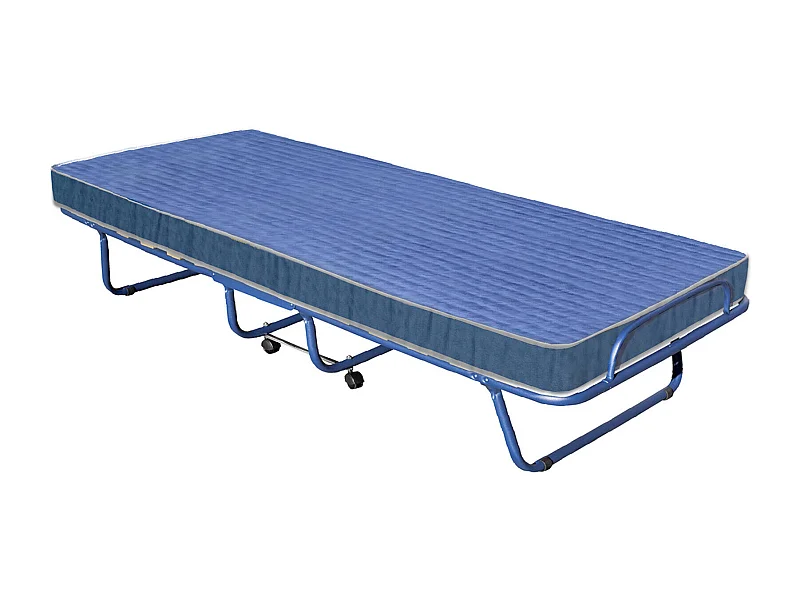 Dabambil opklapbed, Kampeerbed met 15 latten, Matras inbegrepen, Ruimtebesparend kinderbedje, 100% Made in Italy, 80x190h39 cm, Inclusief beschermhoes