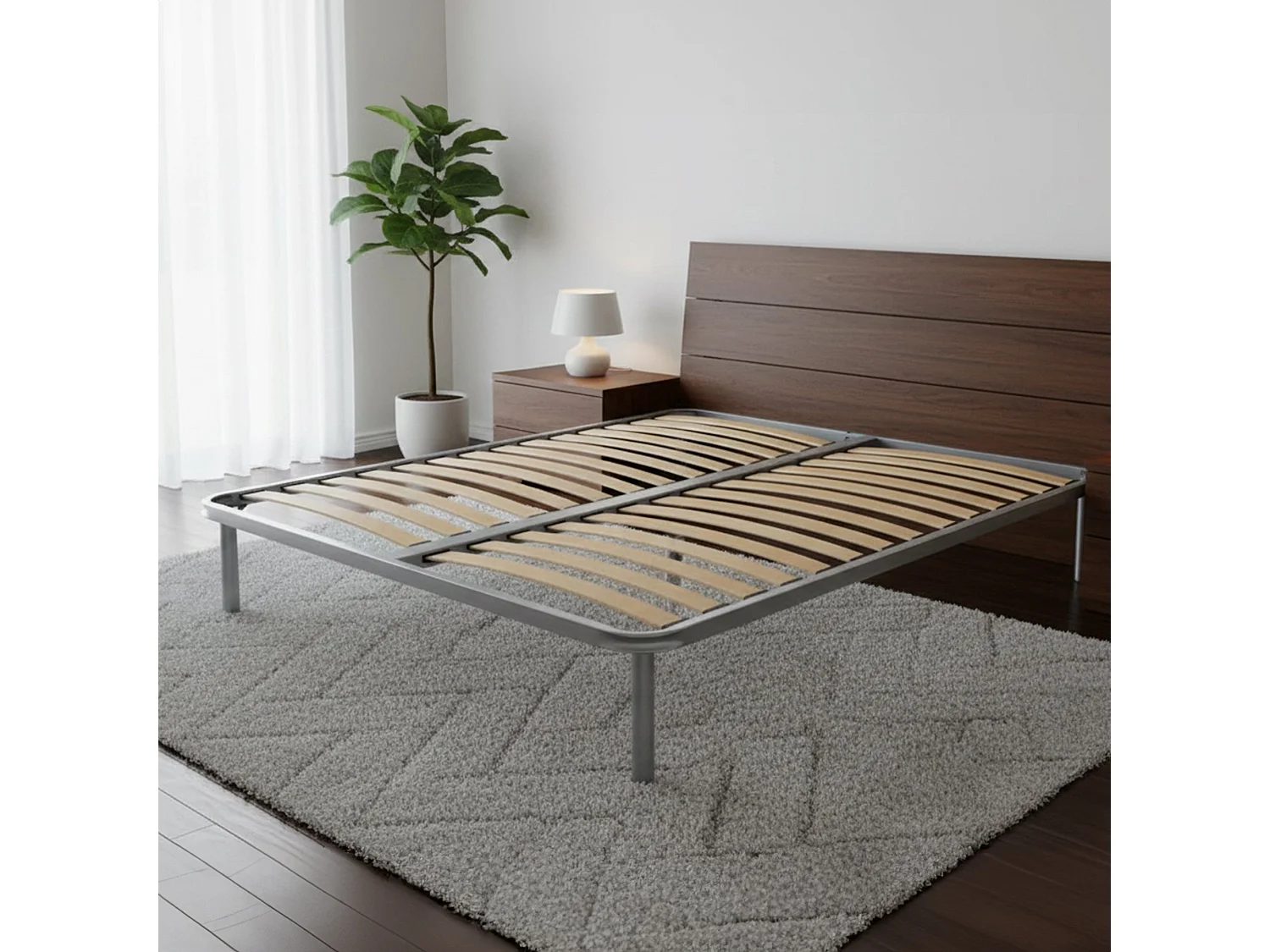 Talamo Italia Sommier orthopédique avec 14 lattes, adapté pour lit double, Made in Italy, Sommier en contreplaqué de bouleau, cm 160x200h34