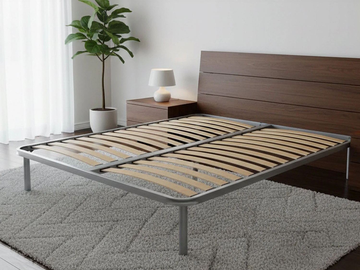 Talamo Italia Sommier orthopédique avec 14 lattes, adapté pour lit double, Made in Italy, Sommier en contreplaqué de bouleau, cm 160x200h34