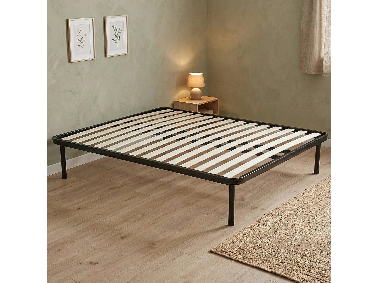 Sommier double Dabbaspou, sommier orthopédique à 14 lattes, 100% Made in Italy, 120x190h30 cm