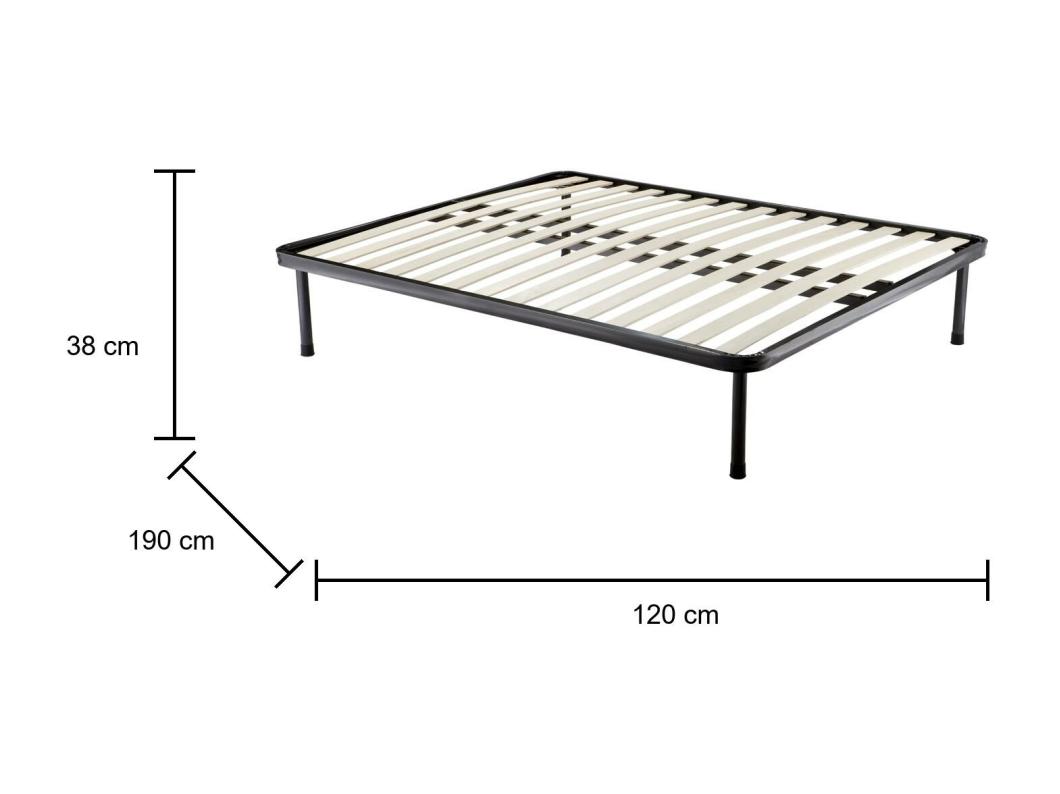 Dabbaspou dubbele bedbodem, Orthopedische basis met 14 latten, 100% Made in Italy, 120x190h30 cm