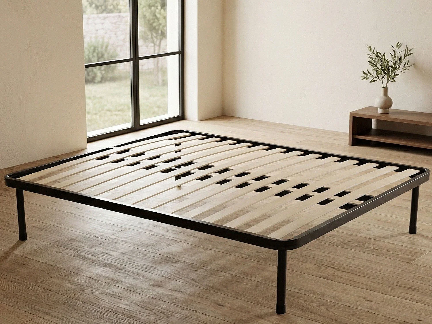 Rete Letto Matrimoniale Pesci, Matrimoniale Made in Italy, 160x190 cm Nero Antracite