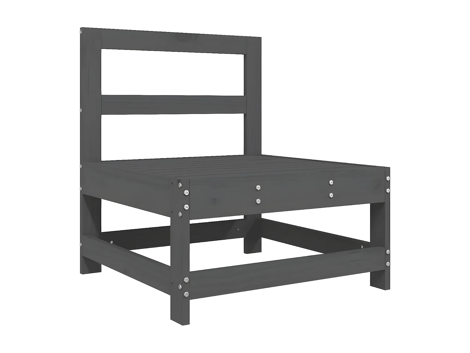 3-tlg. Garten-Sitzgruppe: Sofa + Tisch | Garten-Lounge-Set Grau Massivholz Kiefer -GKD106407