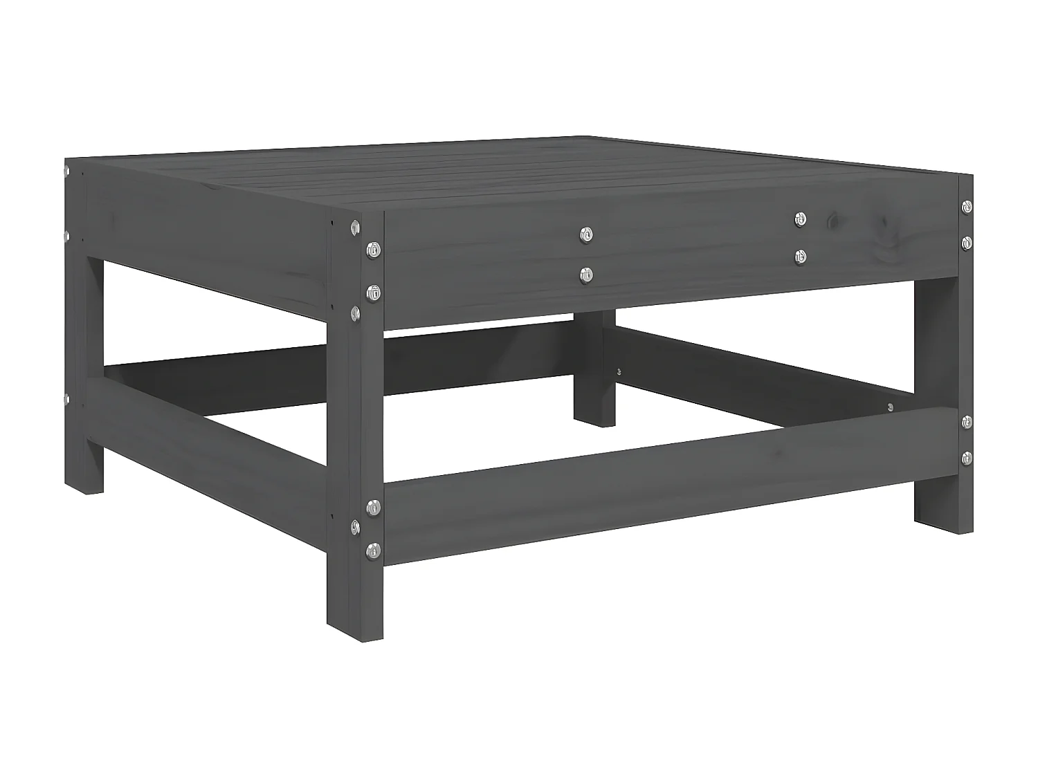 3-tlg. Garten-Sitzgruppe: Sofa + Tisch | Garten-Lounge-Set Grau Massivholz Kiefer -GKD106407