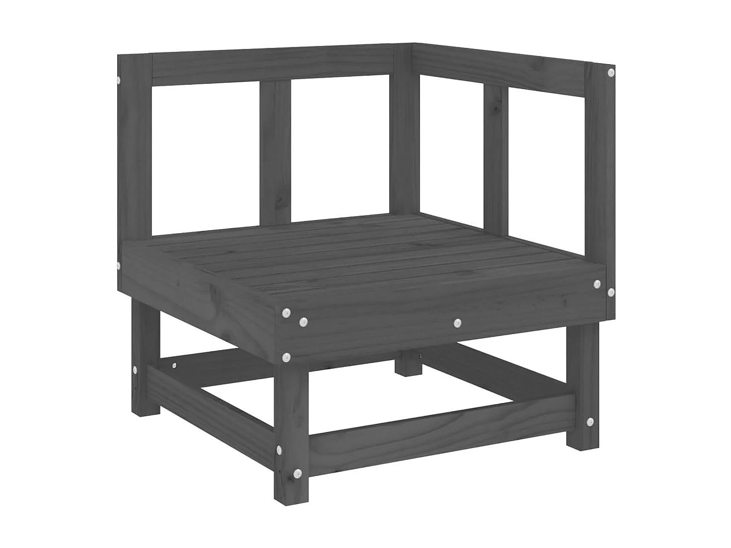 3-tlg. Garten-Sitzgruppe: Sofa + Tisch | Garten-Lounge-Set Grau Massivholz Kiefer -GKD579248