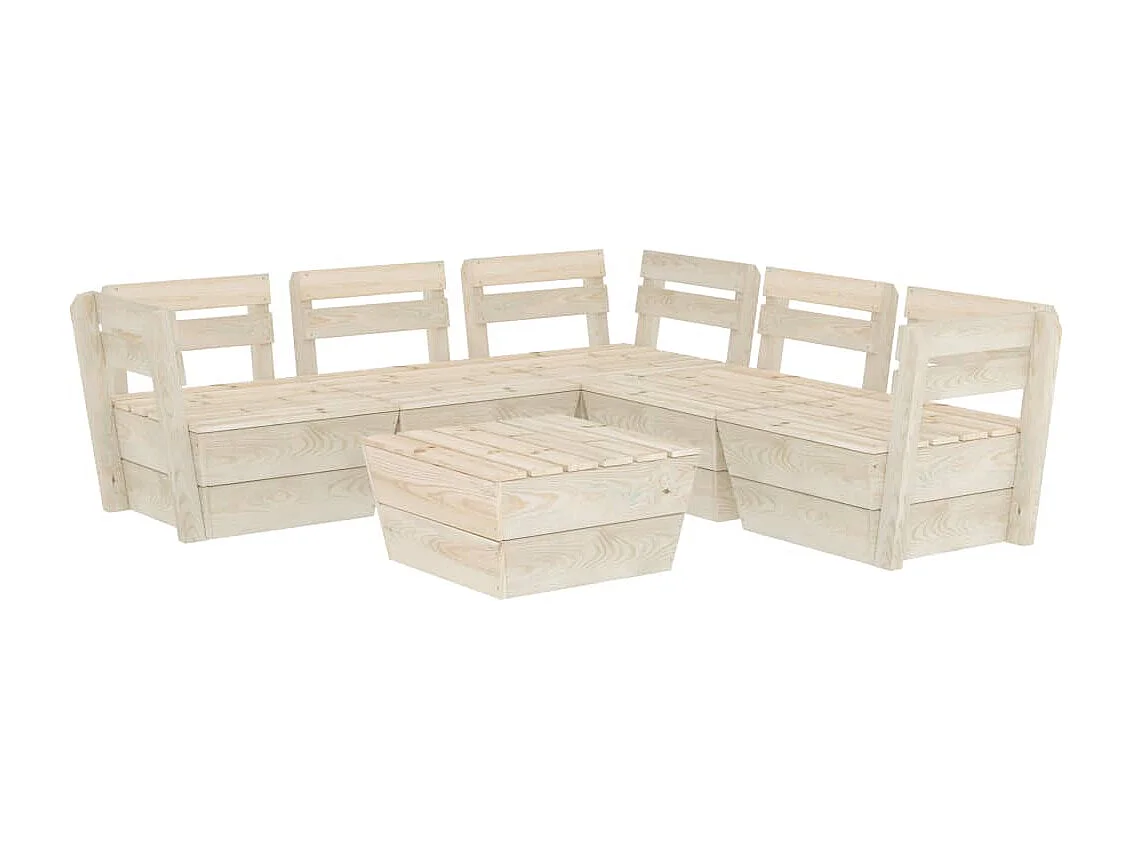 6 pz Set Salotti da Giardino su Pallet in Legno Abete Impregnato CFW25634