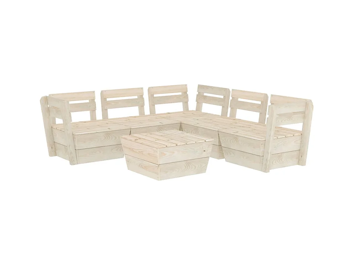 6 pz Set Salotti da Giardino su Pallet in Legno Abete Impregnato CFW25634