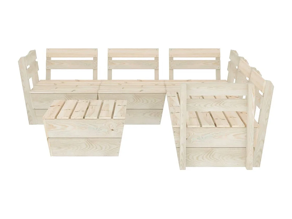 6 pz Set Salotti da Giardino su Pallet in Legno Abete Impregnato CFW25634