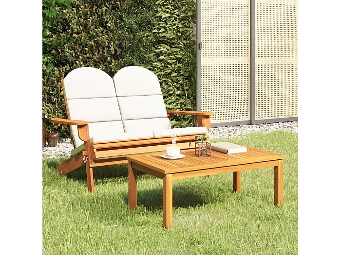 Poggiapiedi In Rovere Massello Per Giardino - Sgabello/Tavolino, Design Adirondack - Foto 8