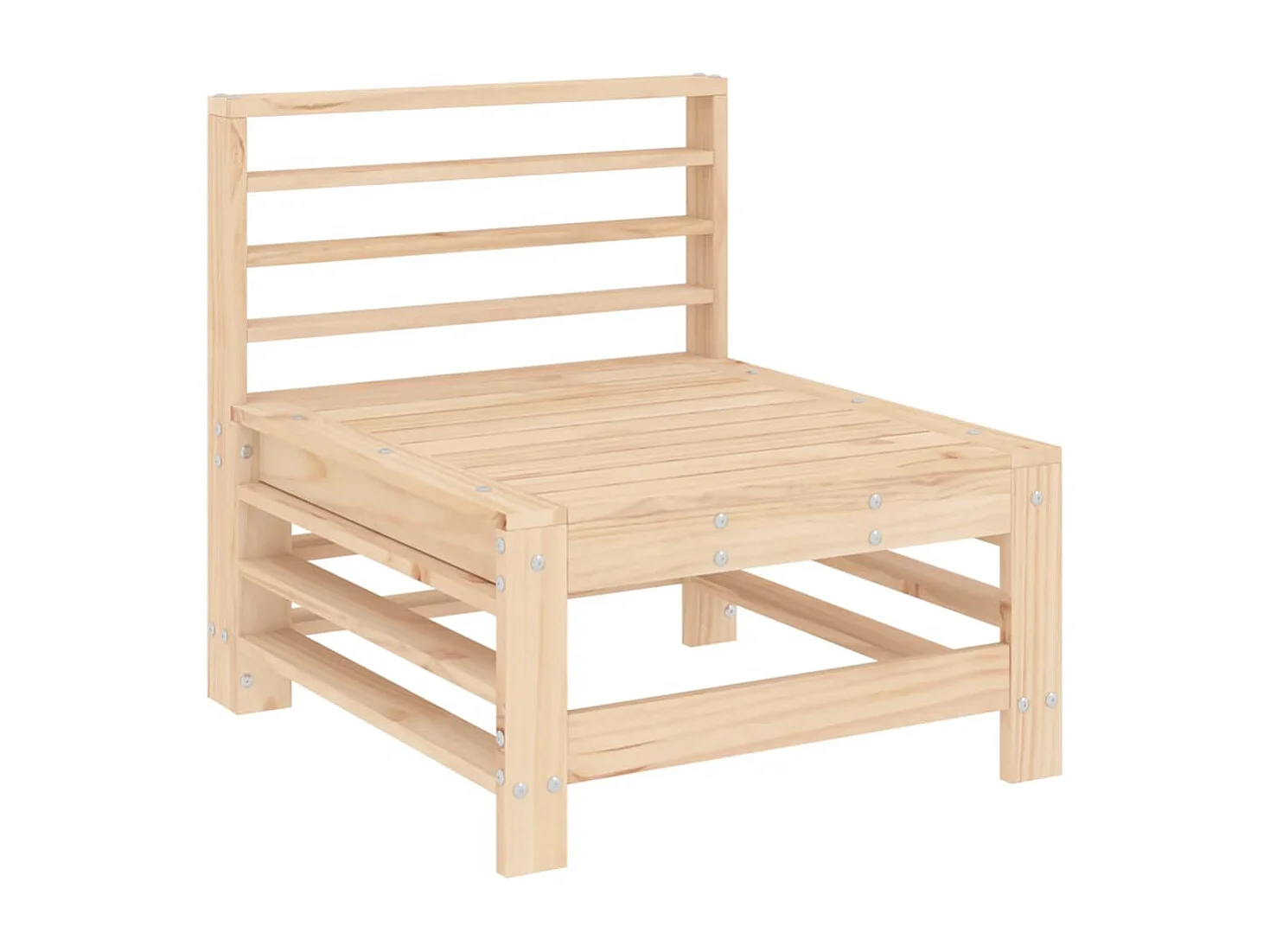 3-tlg. Garten-Sitzgruppe: Sofa + Tisch | Garten-Lounge-Set Massivholz Kiefer -GKD801742