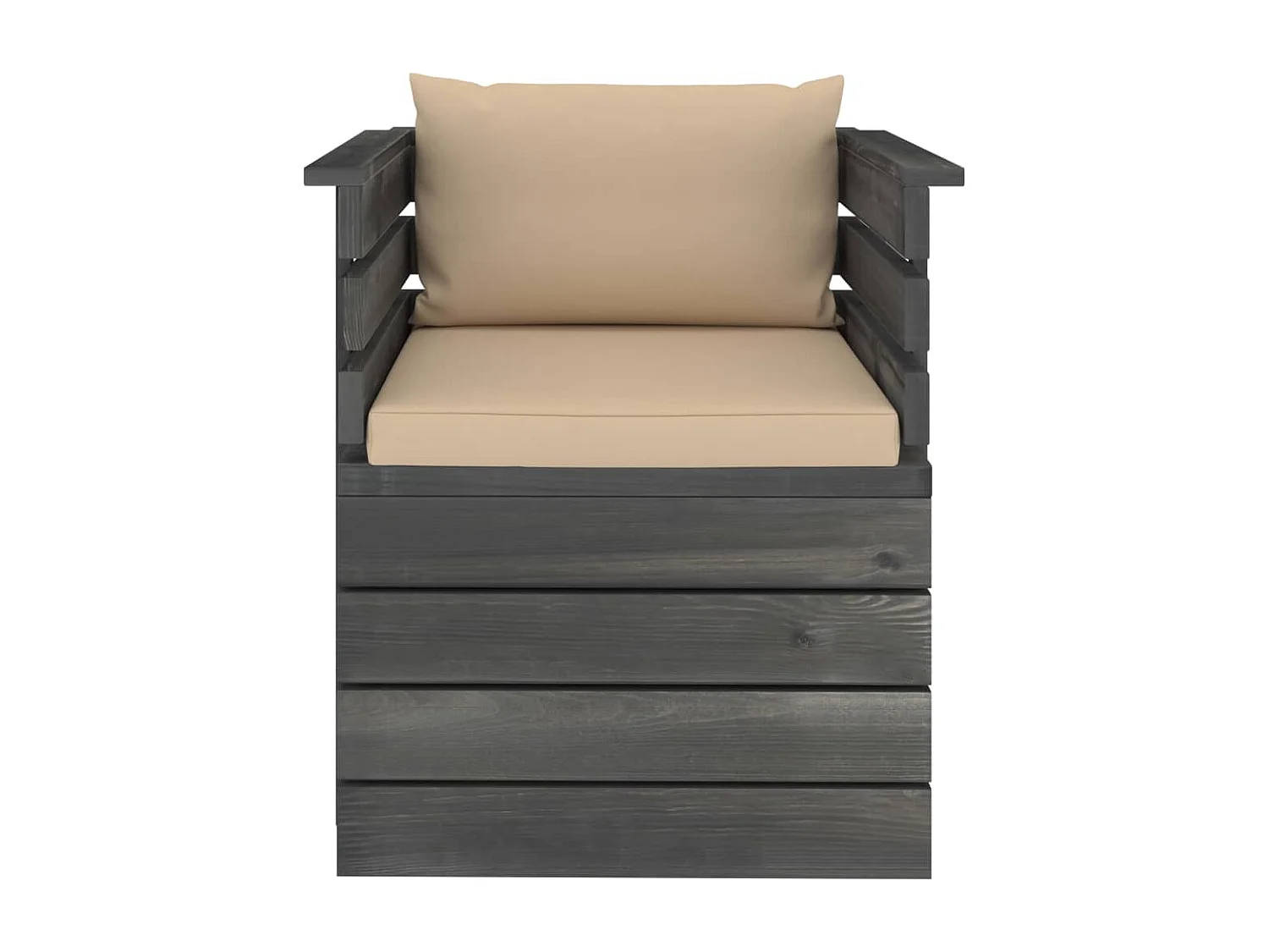 7 pz Set Salotti da Giardino su Pallet con Cuscini Massello Pino CFW30783