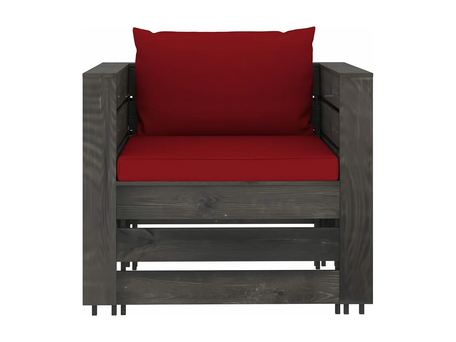 7 pz Set Salotti da Giardino con Cuscini Legno Impregnato Grigio CFW12676