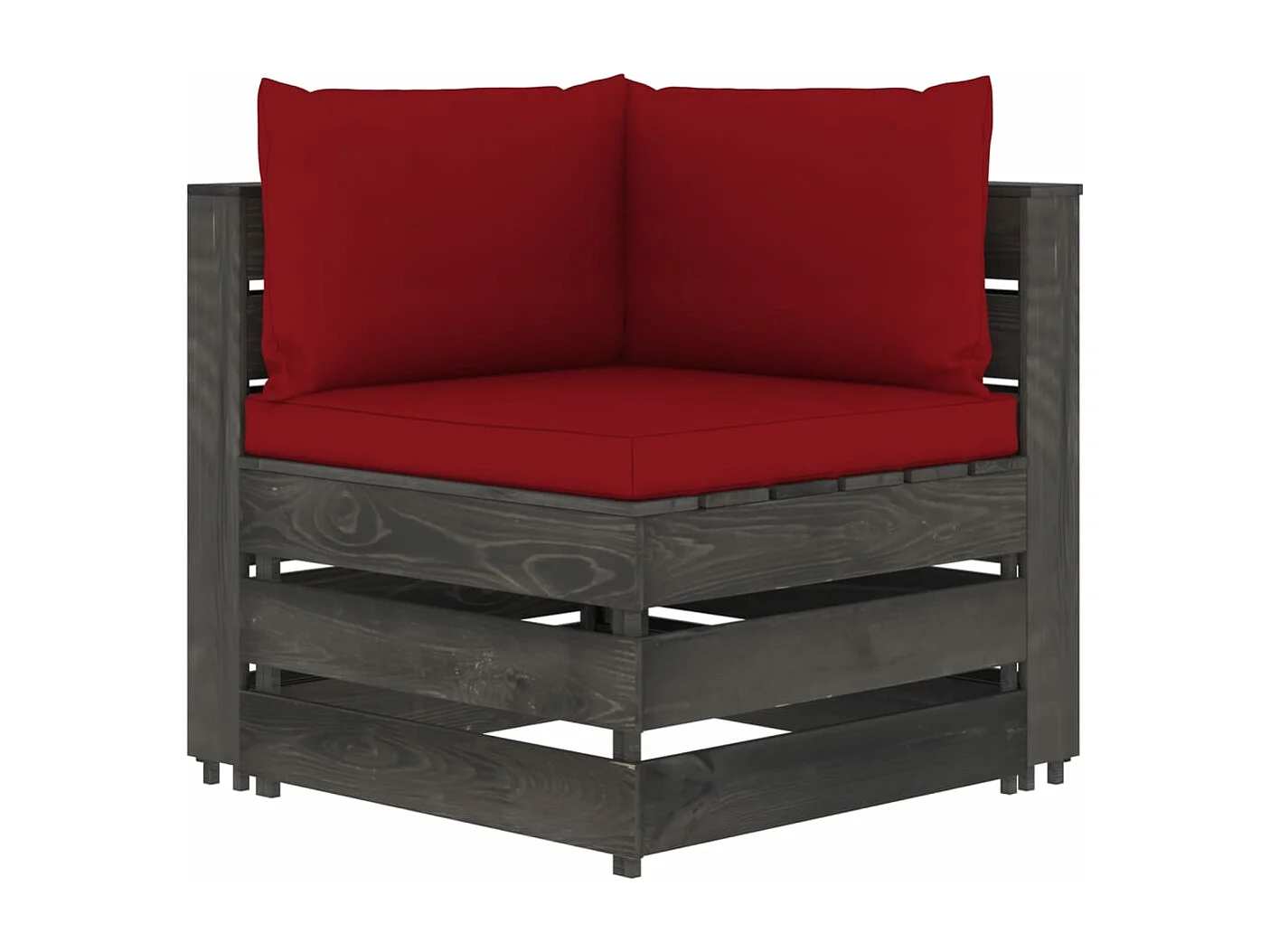 7 pz Set Salotti da Giardino con Cuscini Legno Impregnato Grigio CFW12676