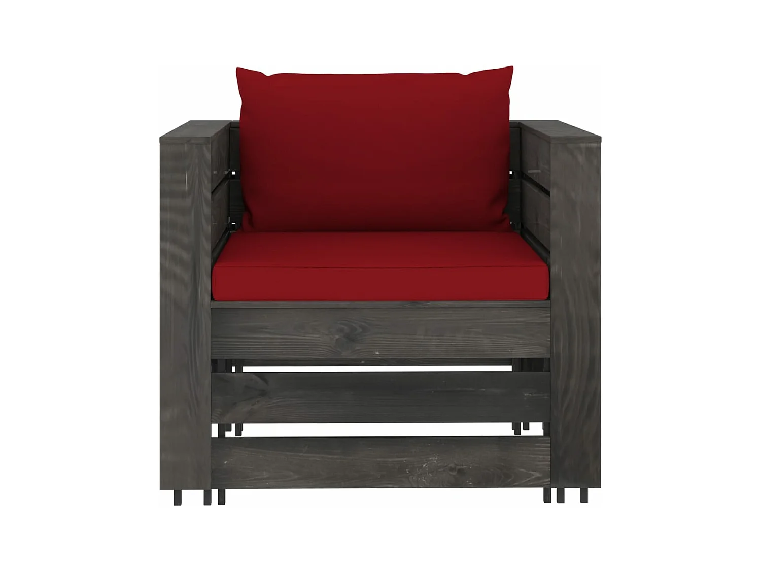 7 pz Set Salotti da Giardino con Cuscini Legno Impregnato Grigio CFW12676