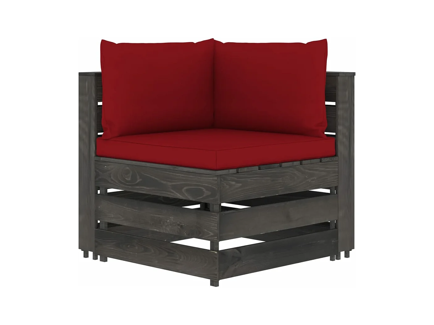 7 pz Set Salotti da Giardino con Cuscini Legno Impregnato Grigio CFW12676