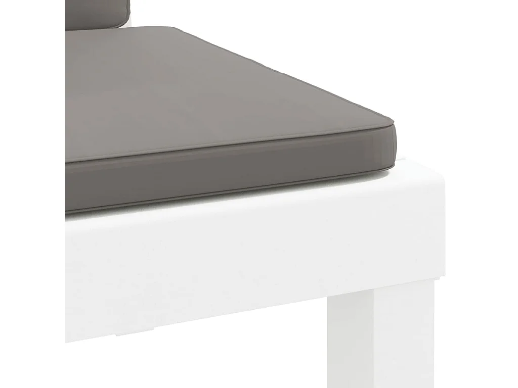 3-tlg. Garten-Sitzgruppe: Sonnenliege + Stühle + Tisch | Garten-Lounge-Set mit Kissen Weiß PP -GKD131629