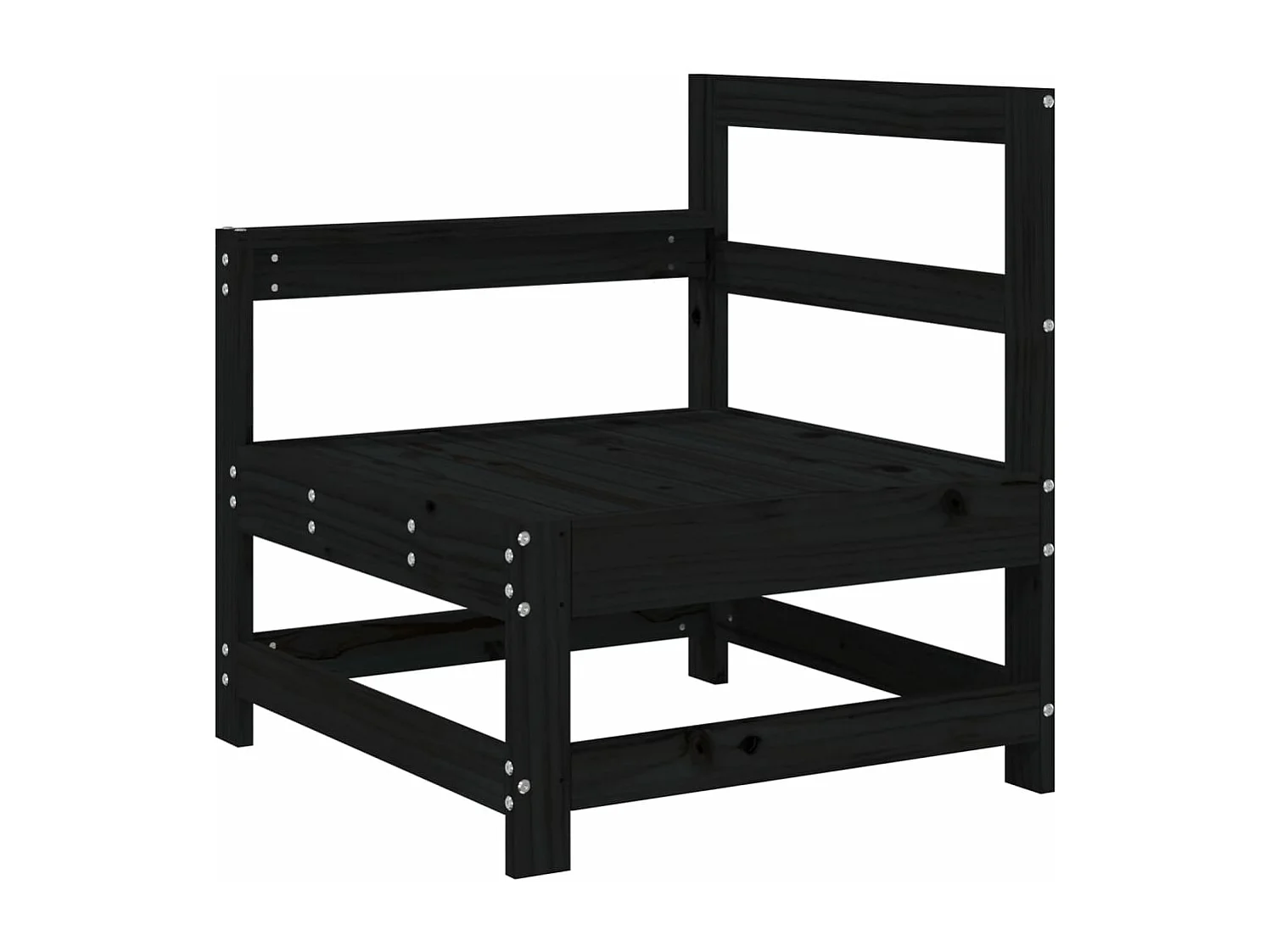 3-tlg. Garten-Sitzgruppe: Sofa + Tisch | Garten-Lounge-Set Schwarz Massivholz Kiefer -GKD202535