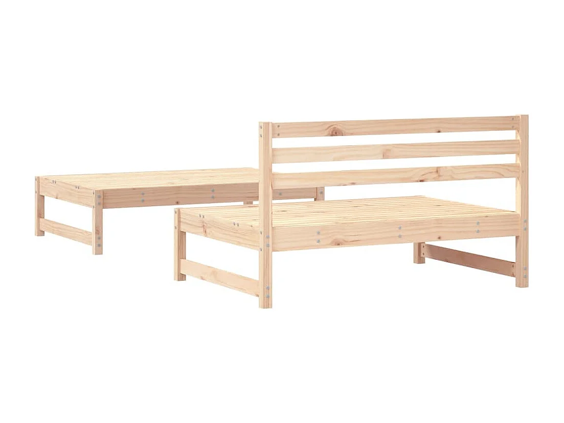 2-tlg. Garten-Sitzgruppe: Sofa + Tisch | Garten-Lounge-Set Massivholz Kiefer -GKD547116