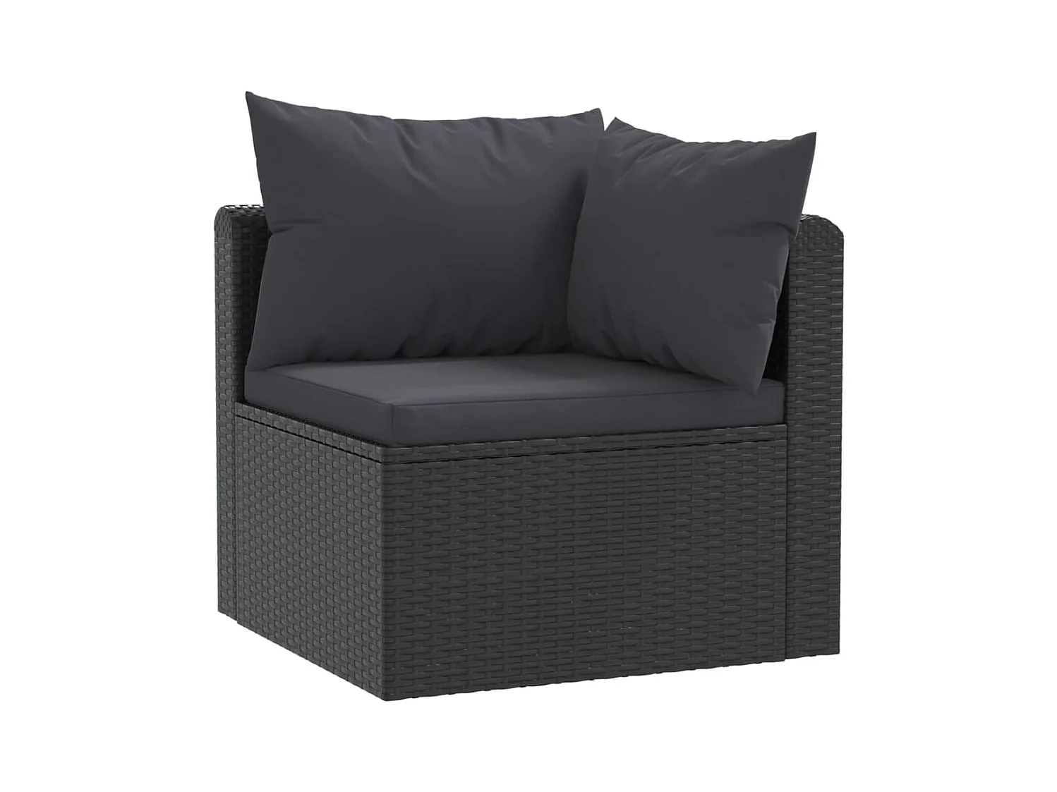 4-tlg. Garten-Sofagarnitur,Gartenmöbel-Set mit Auflagen Poly Rattan Schwarz -gkd833260