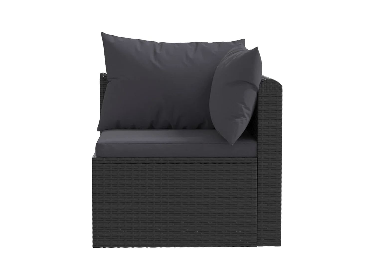 4-tlg. Garten-Sofagarnitur,Gartenmöbel-Set mit Auflagen Poly Rattan Schwarz -gkd833260
