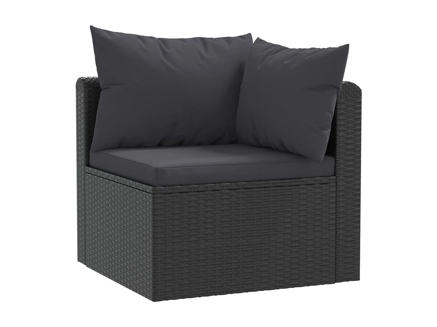 Canapés de jardin 4 pcs avec coussins Résine tressée Noir BE83293