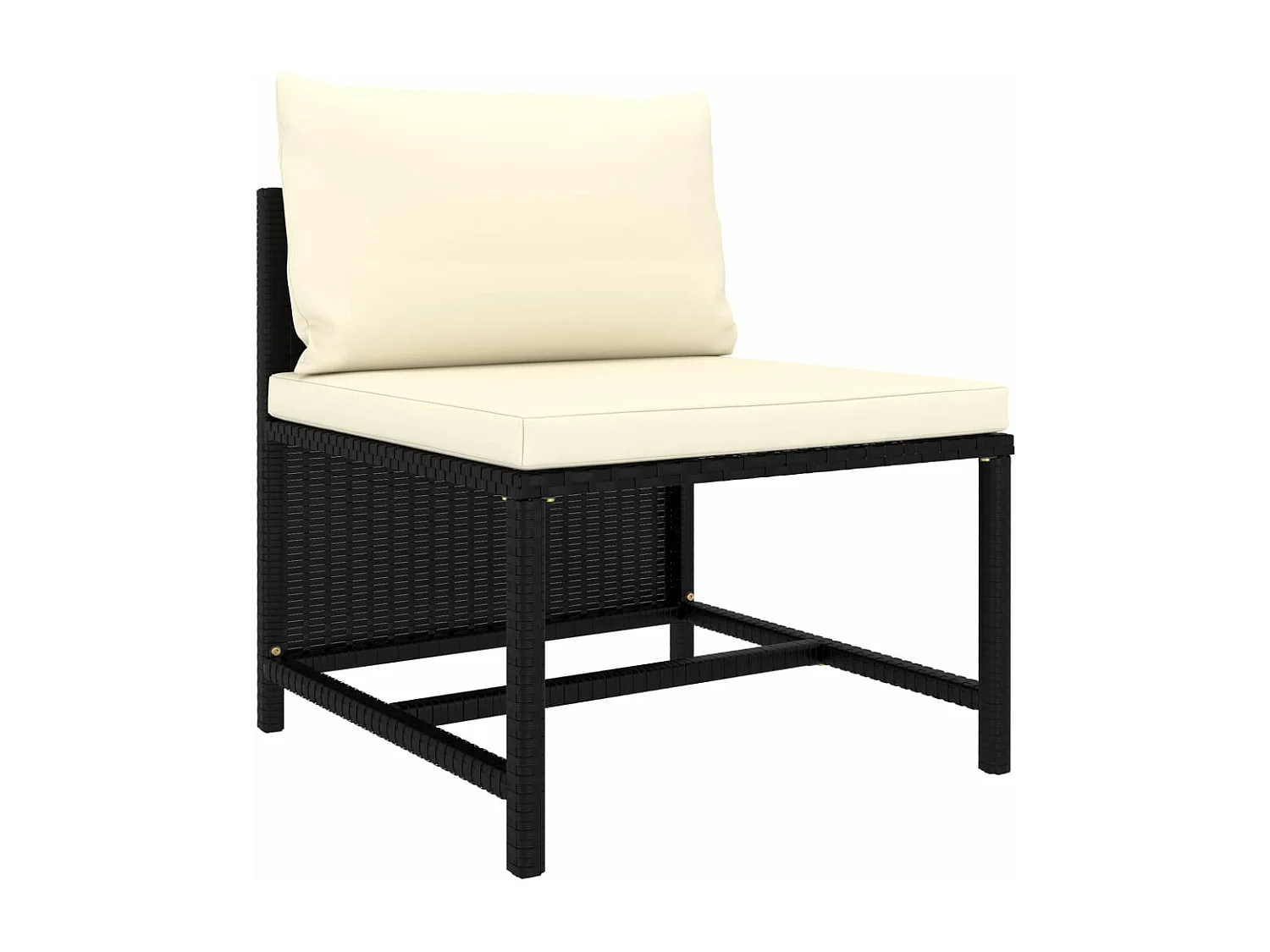 3-tlg. Garten-Sofagarnitur,Gartenmöbel-Set mit Auflagen Schwarz Poly Rattan -gkd914458