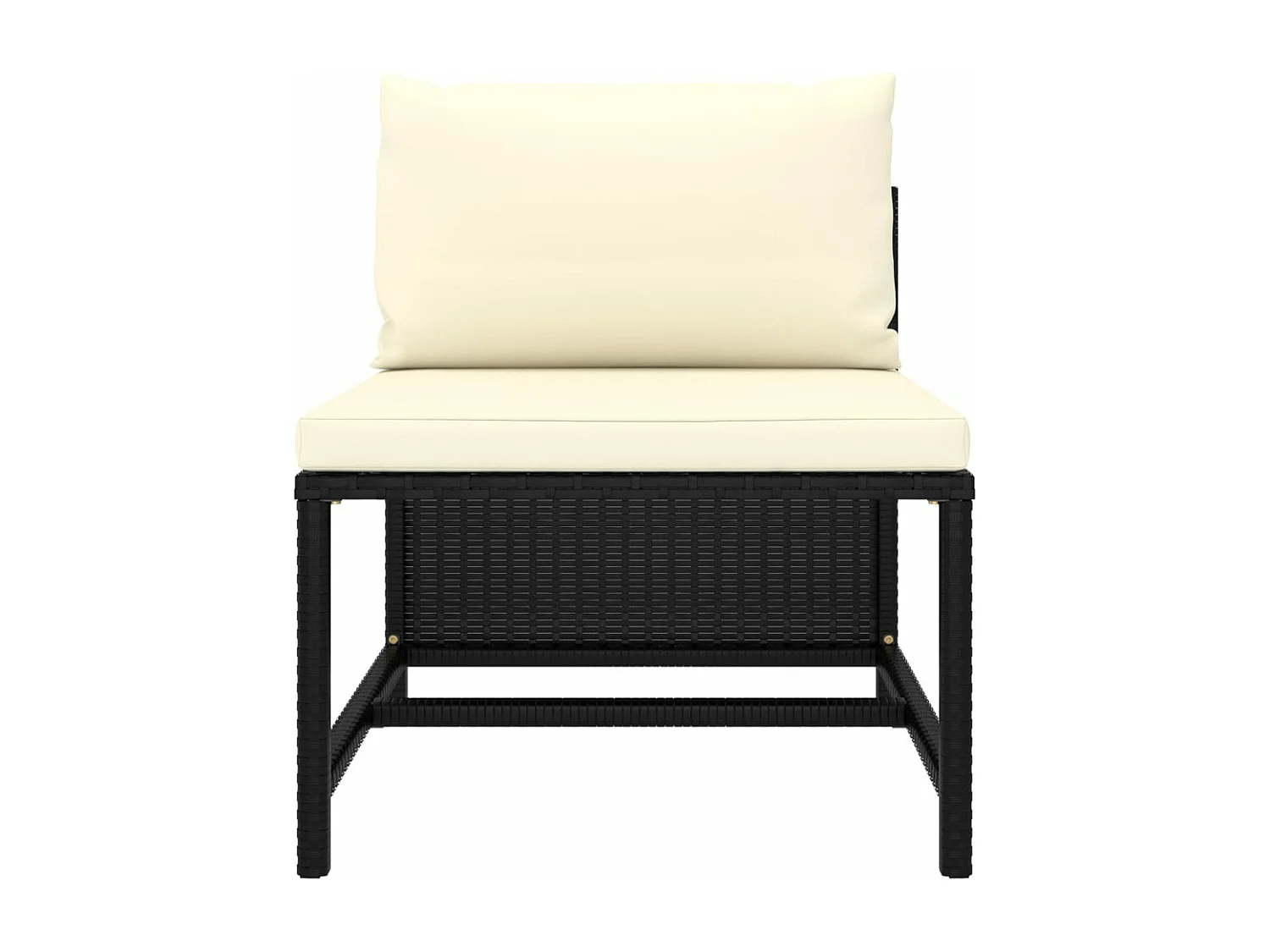 3-tlg. Garten-Sofagarnitur,Gartenmöbel-Set mit Auflagen Schwarz Poly Rattan -gkd914458