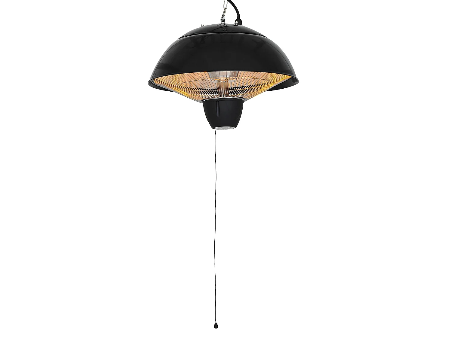 Outsunny chauffage radiant suspendu chauffage infrarouge à quartz 1500 W capacité 9 m² dim. Ø 41 x 31H cm noir