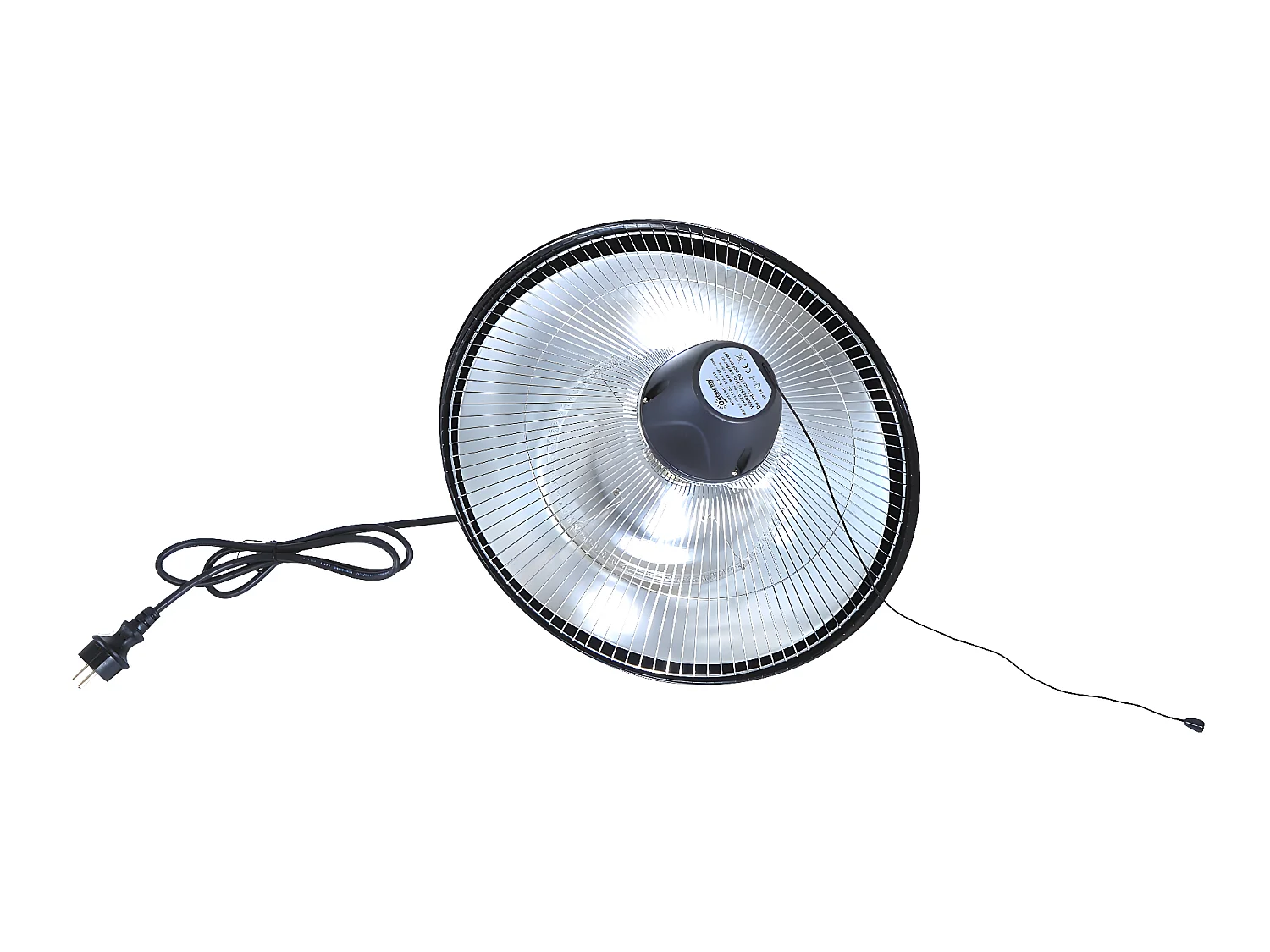 Outsunny chauffage radiant suspendu chauffage infrarouge à quartz 1500 W capacité 9 m² dim. Ø 41 x 31H cm noir