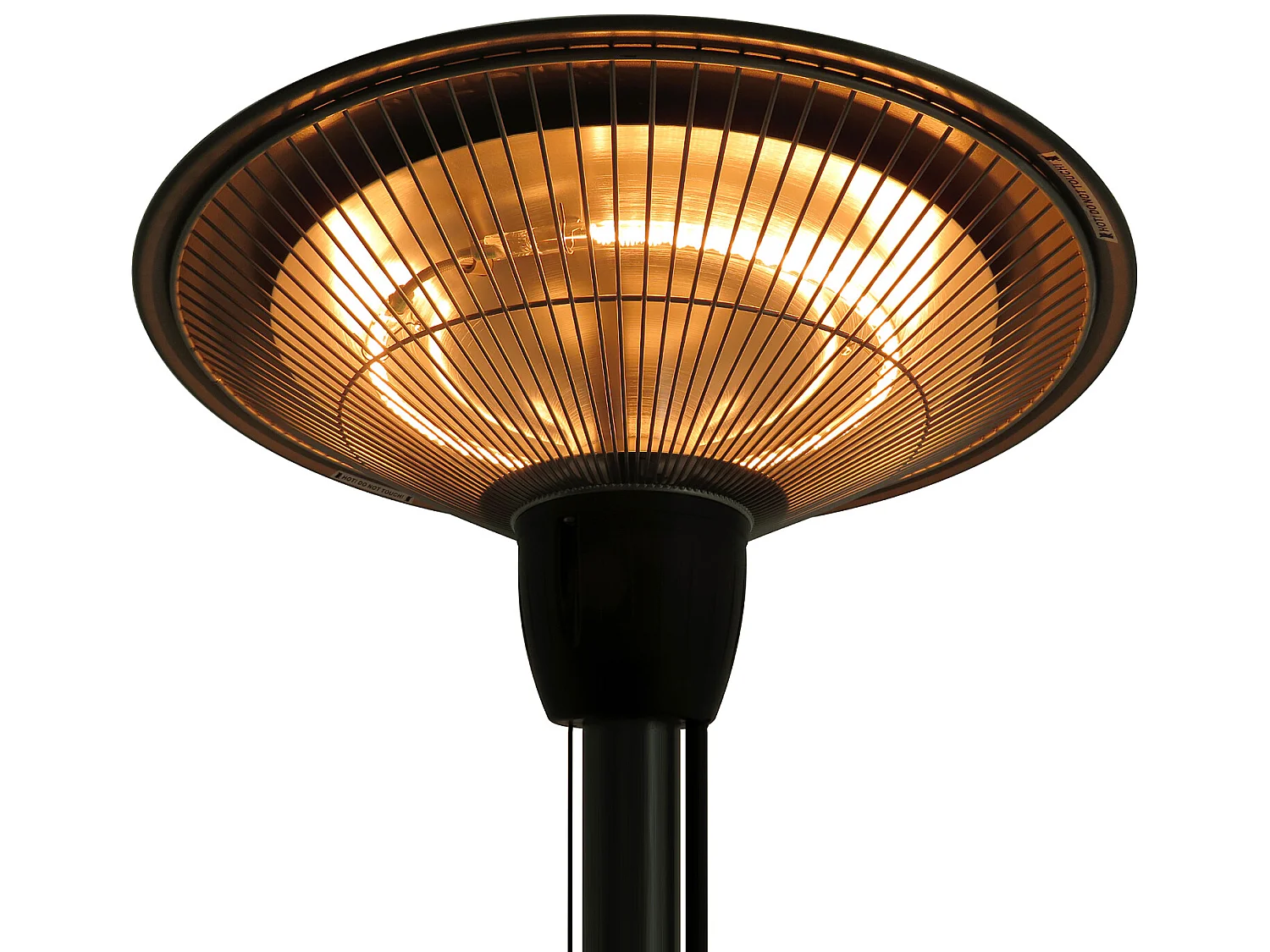 Outsunny Parasol chauffant infrarouge à quartz Ø 44 x 190 cm chauffage radiant sur pied 1500 W métal gris