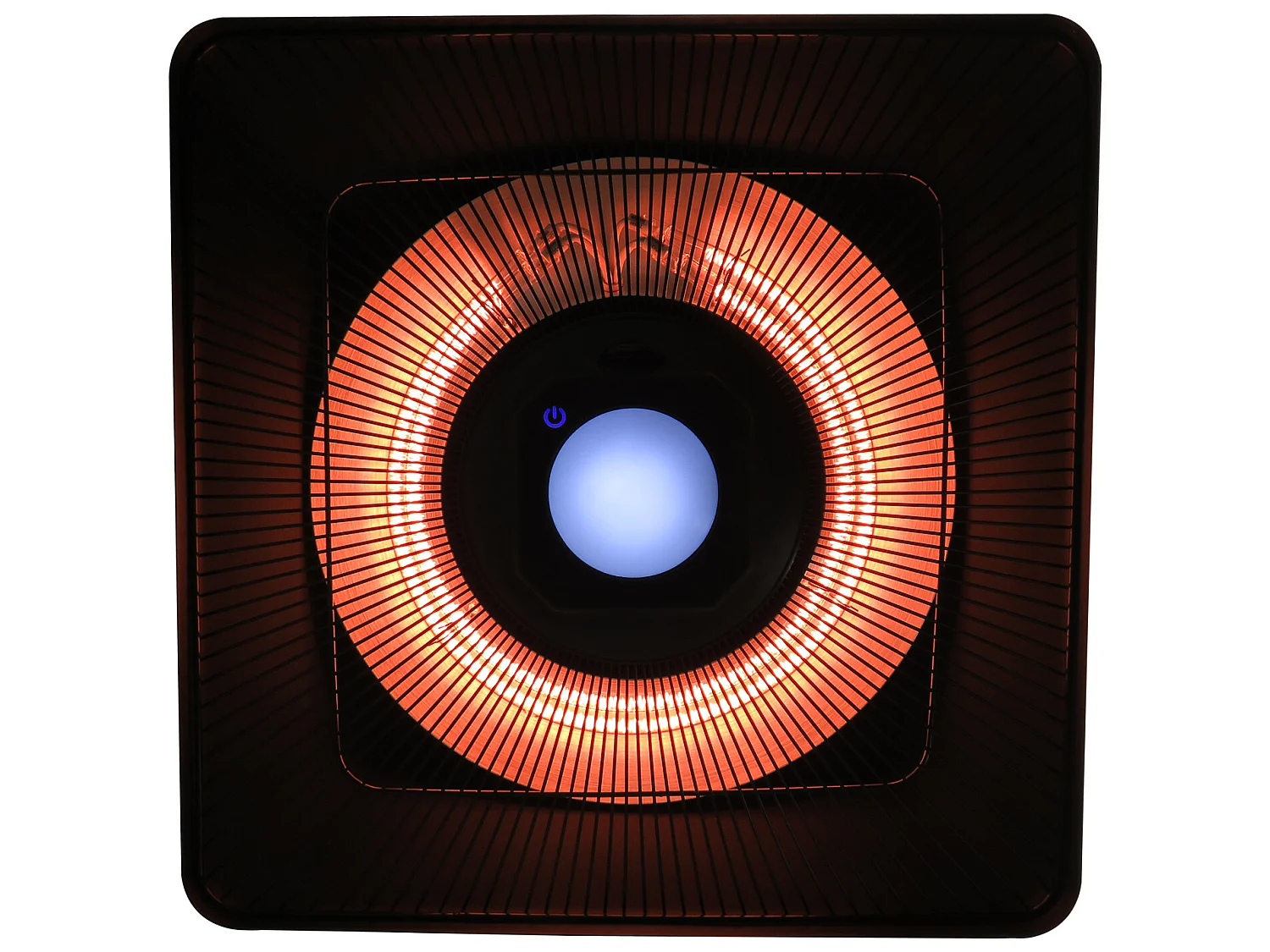 Outsunny Chauffage radiant suspendu 43L x 43l x 25H cm 2 tubes 1000/2000 W extérieur intérieur télécommande éclairage LED intégré noir