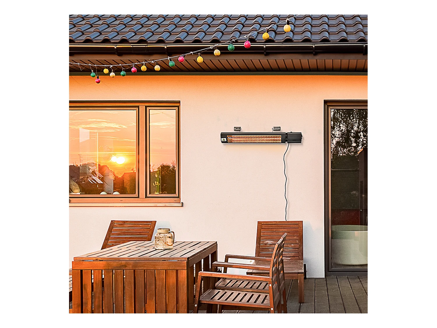 HOMCOM Chauffage radiant infrarouge électrique avec télécommande 2 puissances 1000/2000 W réflecteur alu. noir
