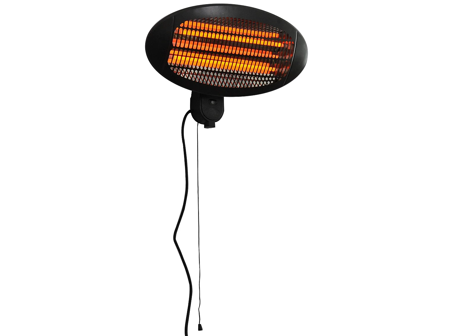 Outsunny chauffage extérieur radiant infrarouge électrique mural 3 modes 650/1300/2000 W réflecteur acier inox. noir