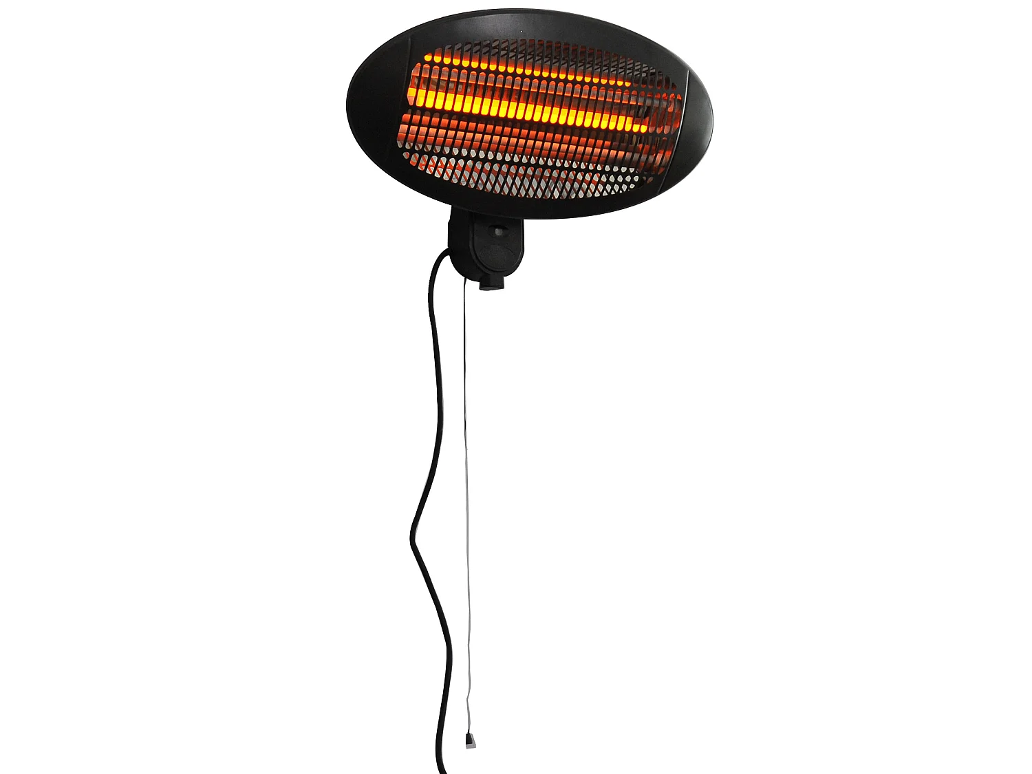 Outsunny chauffage extérieur radiant infrarouge électrique mural 3 modes 650/1300/2000 W réflecteur acier inox. noir