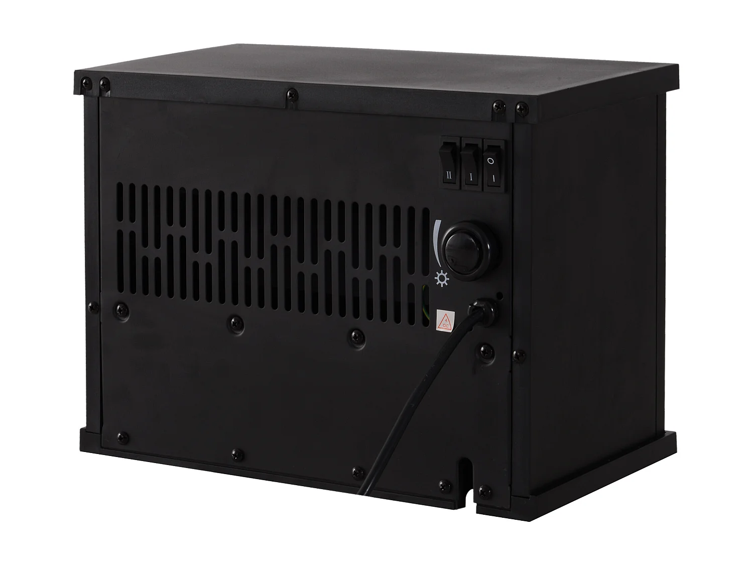 Cheminée électrique poêle style contemporain thermostat 600-1200 W noir