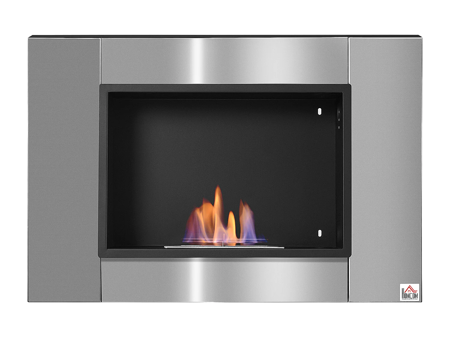 Cheminée bioéthanol murale design Bauhaus 1 brûleur 0,9 L couverture 20-25 m² acier inox brossé