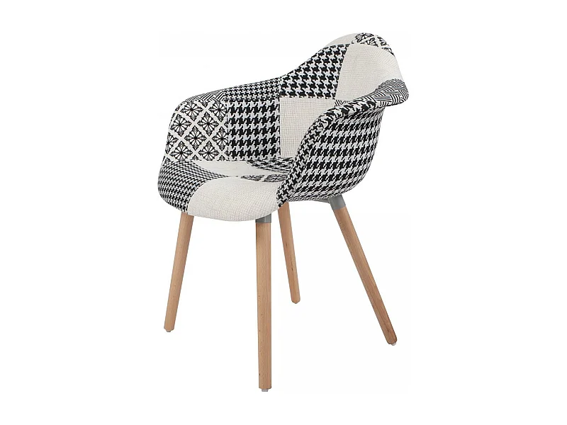Fauteuil semi artisanal LOT DE 2 ACE 61x62x80 noir et blanc