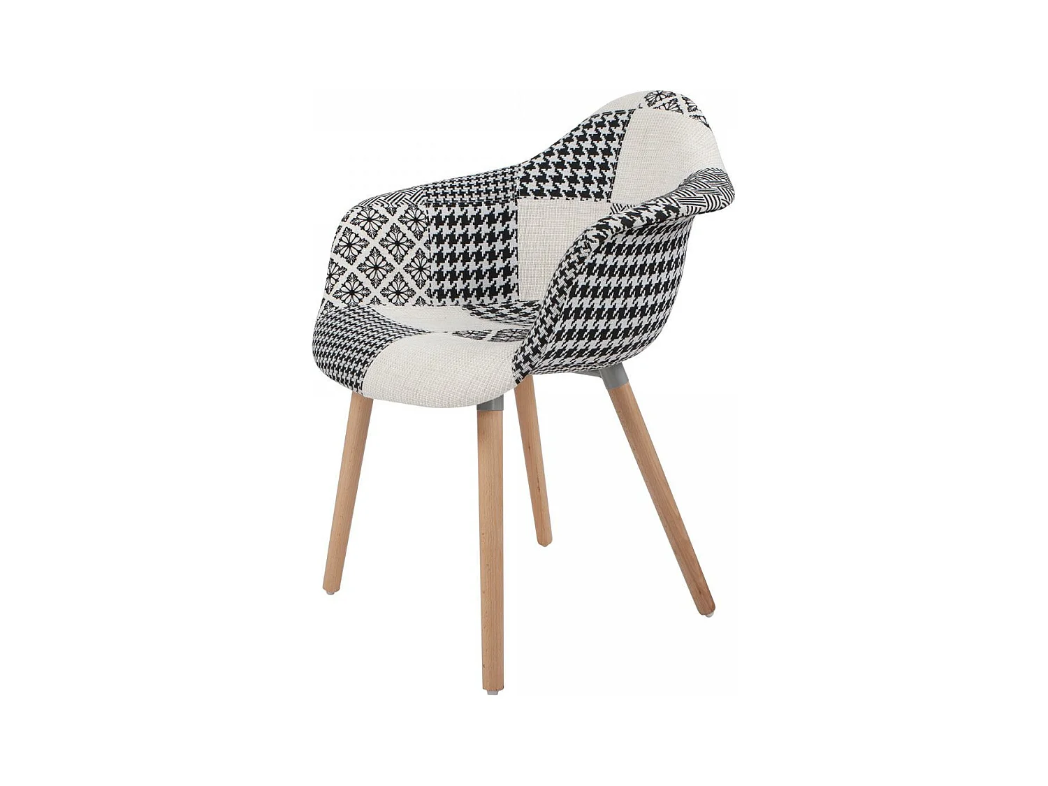 Fauteuil semi artisanal LOT DE 2 ACE 61x62x80 noir et blanc