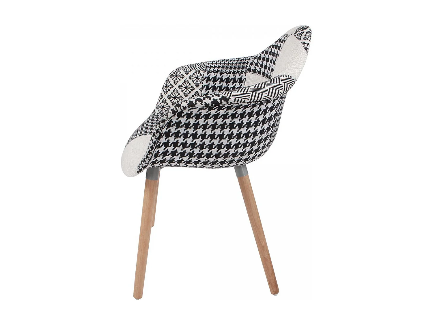 Fauteuil semi artisanal LOT DE 2 ACE 61x62x80 noir et blanc