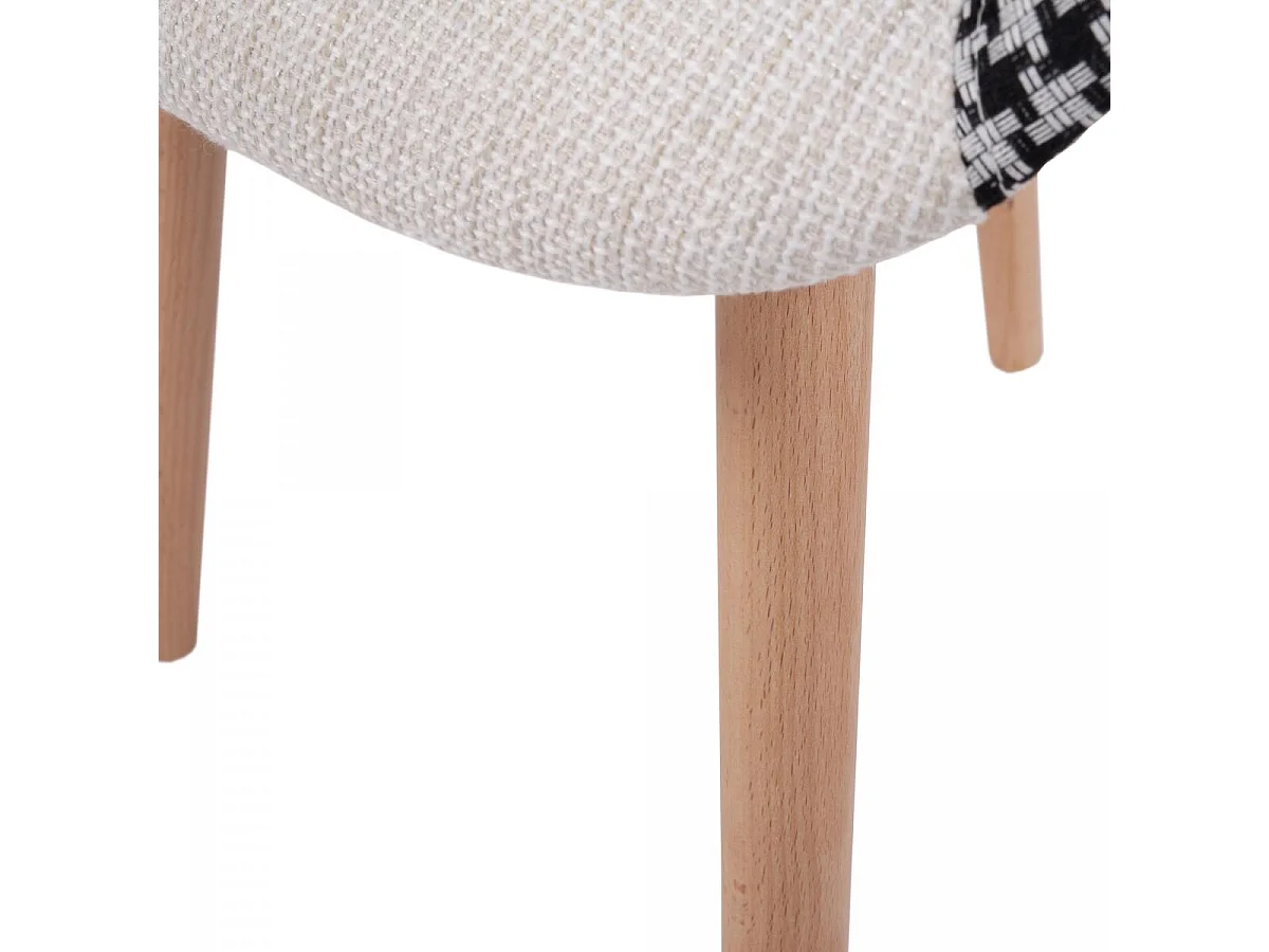 Fauteuil semi artisanal LOT DE 2 ACE 61x62x80 noir et blanc