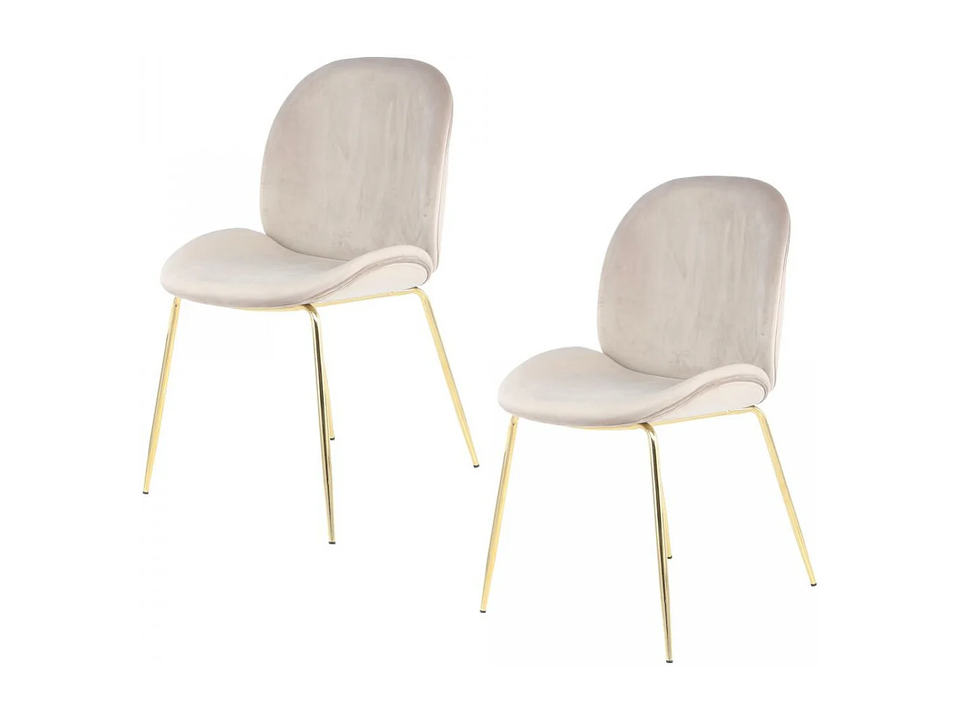 Fauteuil semi artisanal LOT DE 2 ARA 59x47x90 beige et laiton